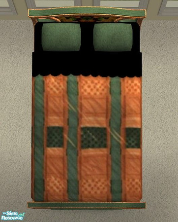 Sims 2 — TC64 Soma Beds and Bedding - Foliage Bedding by Riverwillows — A collection of 4 bedframes and 4 beddings done