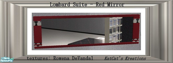 Sims 2 — Lombard Suite - Red Mirror by KatCat — Recolor of the \"Fancy Sycophany Mirror\" from the Glamour Life