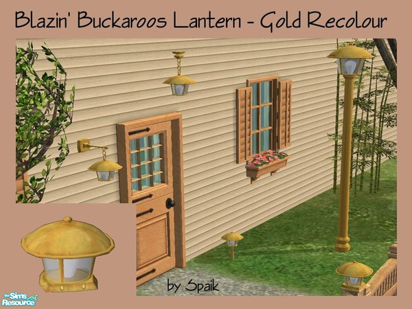 Sims 2 — Blazin Buckaroos Lantern - Gold REC by Spaik — Recolour in gold of Maxis Blazin Buckaroos Lantern, that works