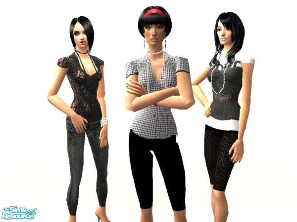 Sims 2 — Blk and Wht Collection by Tyrone1443 — These three outfits are made for anywhere, they\'re very cute yet simple