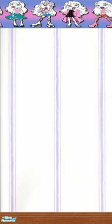 Sims 2 — Brats Stripe Wallpaper by FluffyAuntyDi — Brats border with a cute puple stripe wall for your little girle sims