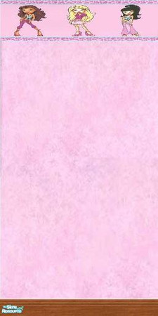 Sims 2 — Brats Pink Wallpaper by FluffyAuntyDi — A cute wallpaper in pink with a brats border Enjoy!