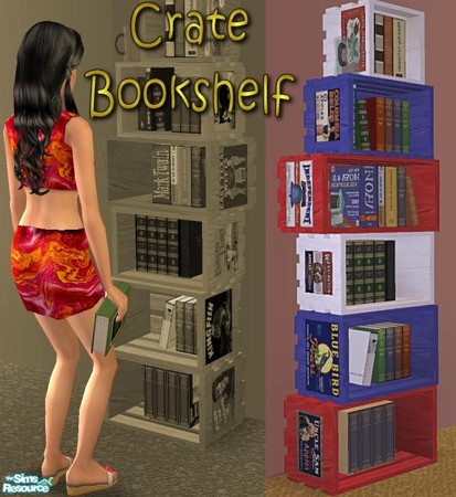 Sims 2 — Crate Bookshelves - Crates Color Option2 by Dr Pixel — A very low-budget bookshelf, made by stacking up old