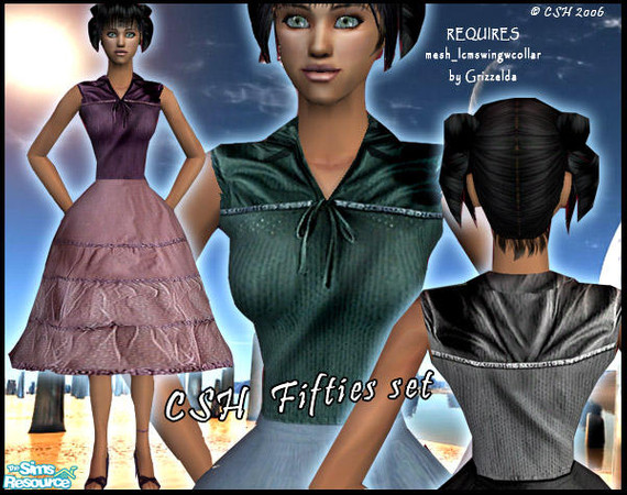 Sims 2 — CSH Fifties set by Fairysunlight — 50's dance dresses - Requires mesh_lcmswingwcollar by Grizzelda - Please rate