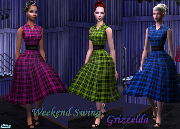 Sims 2 — Weekend Swing Dresses by Grizzelda — A more casual look for the 50s housewife. You must have