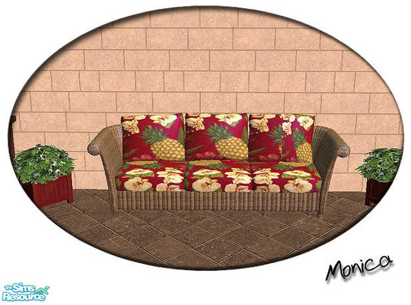 Sims 2 — Tropical Paradise Sofa by ~Monica~ — Part of the Tropical Paradise set. Recolor of Holy Simoly's Bijoux set.