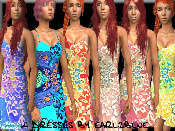 Sims 2 — e2b_set004_K Dresses by earl2blue — No one knows what the "K" in K-dresses stand for but everyone