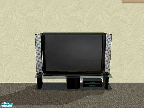 Sims 2 — Luxurious Black Leather - Black TV by munchkin_brat — Soma 44" TV recolored black to compliment the