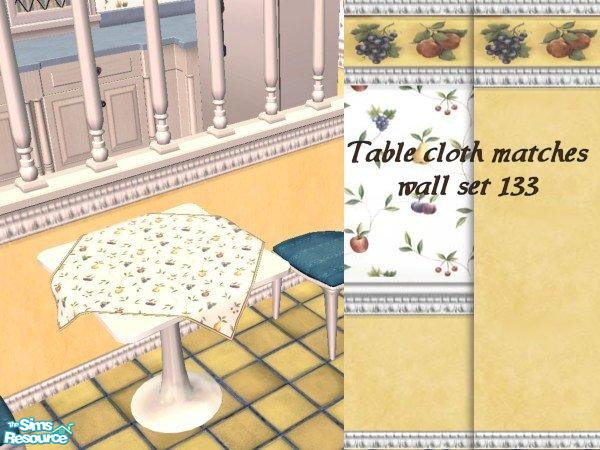 Sims 2 — jbSolfalTableCloth133 by Samielle — Beautiful table cloth matching some of my walls. Set includes 12 table