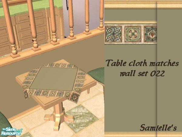 Sims 2 — jbSolfalTableCloth022 by Samielle — Beautiful table cloth matching some of my walls. Set includes 12 table