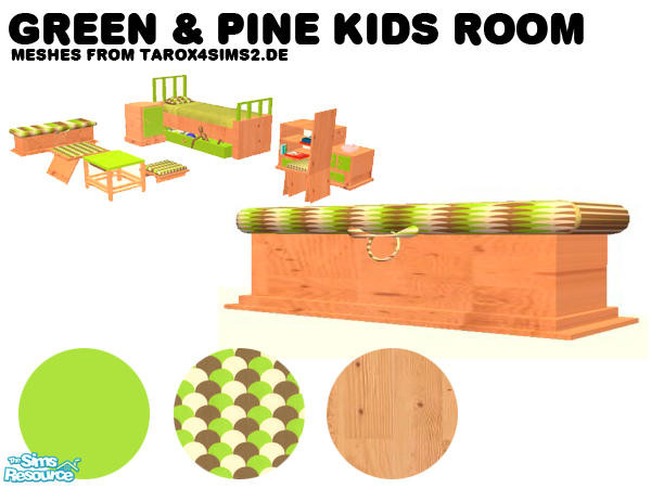 Sims 2 — Green & Pine Kids Room - bench by agaliha5 — Meshes are by tarox4sims2.de. you MUST download those meshes or