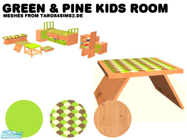 Sims 2 — Green & Pine Kids Room - stool by agaliha5 — Meshes are by tarox4sims2.de. you MUST download those meshes or