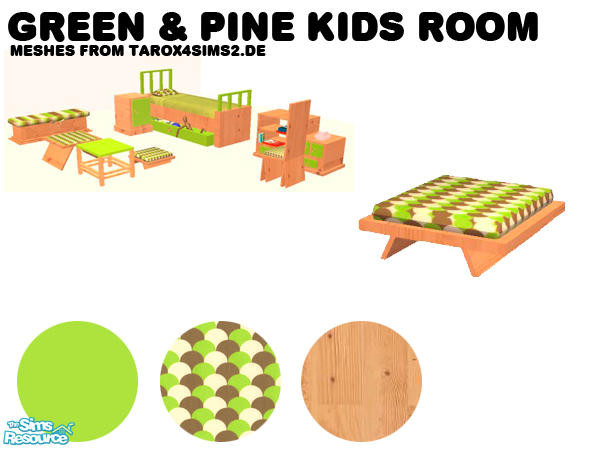 Sims 2 — Green & Pine Kids Room - small stool by agaliha5 — Meshes are by tarox4sims2.de. you MUST download those