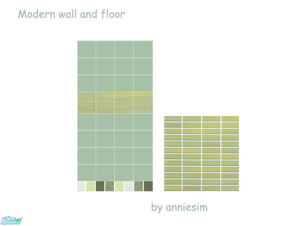 Sims 2 — Modern wall and floor by annefranzen — Modern green wall and fllor tile for bathrooms.