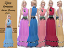 Sims 4 — Amore evening dress by ZanzaCreations — Evening dress with belt and necklace in 6 colors