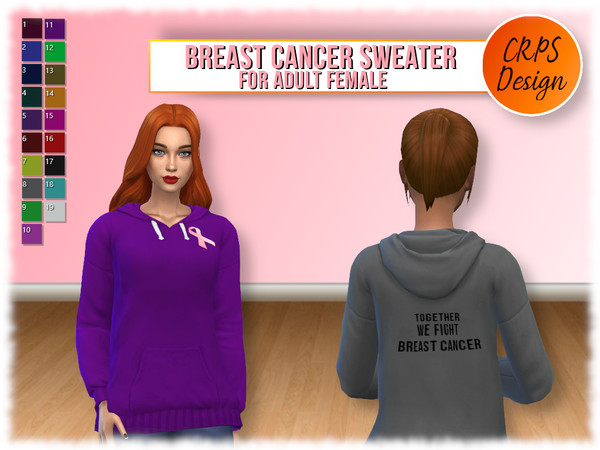 Sims 4 — Breast cancer awareness Hoddy - Infants by Stephanie_Mey1991 — This set includes beautiful hoodies for the whole