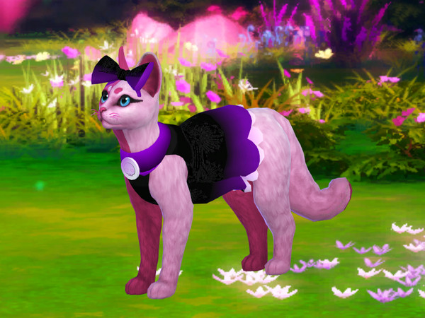 Sims 4 — Mtndewkitten Custom Black and Purple Dress Redone.package by PastelHeartKittens — Victorian goth fashion for