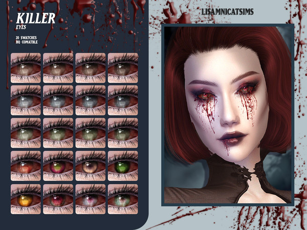 Sims 4 — Killer Eyes by VELYSEA — -Halloween Special -Eyes category -HQ comatble -20 swatches