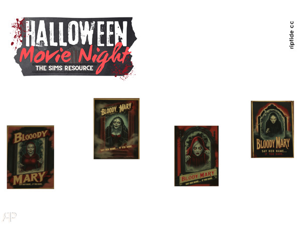 Sims 4 — Riptide CC-Bloody Mary Set Paint by Riptidecc — Step into the world of horror with this film-inspired set,