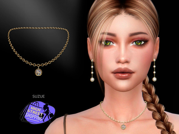 Sims 4 — High Street Shopping- Jewel Necklace by Suzue — New Mesh (Suzue)