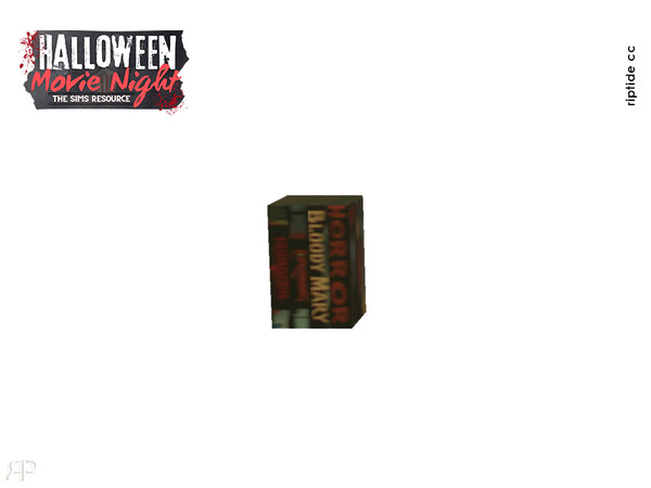 Sims 4 — Riptide CC-Halloween Horror Movie Night Collection Horror Movie CD Cases by Riptidecc — Bring the thrills and