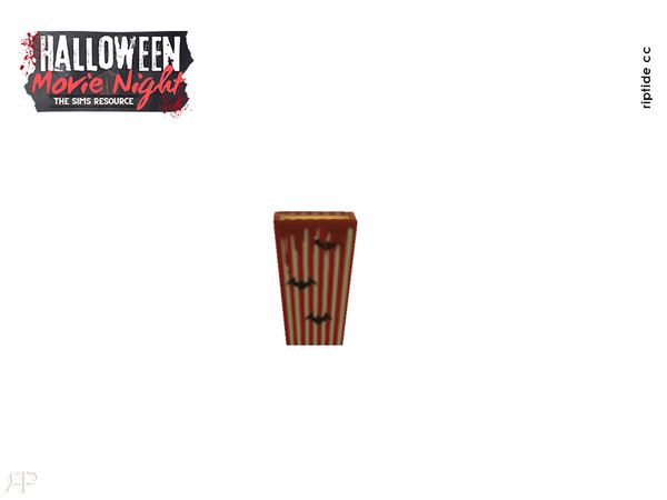 Sims 4 — Riptide CC-Halloween Horror Movie Night Collection Popcorn by Riptidecc — Bring the thrills and chills of