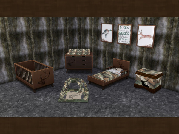 Sims 4 — Hunter Changing Table [chicchatter87] by chicchatter872 — Recolored Nursery Set in a Hunter Theme Includes: