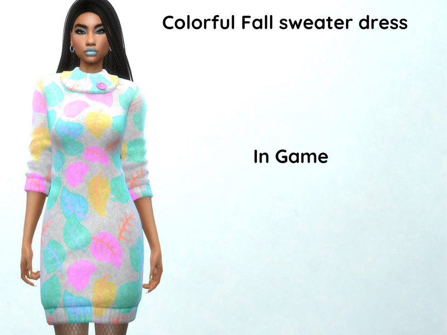 The Sims Resource | Fall Sweater Dress