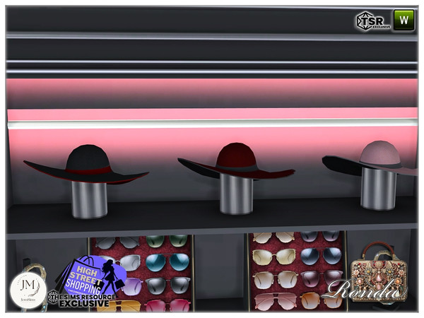Sims 4 — High street shopping Ronda hat deco by jomsims — High street shopping Ronda set in 3 part