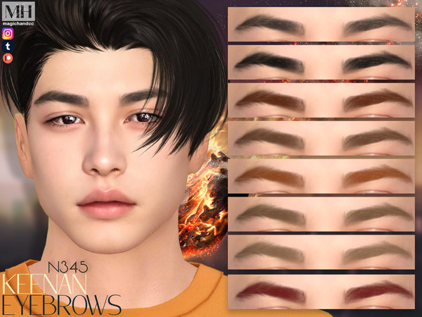 Sims 4 — [Patreon] Keenan Eyebrows N345 by MagicHand — Natural male brows in 13 colors - HQ Compatible.