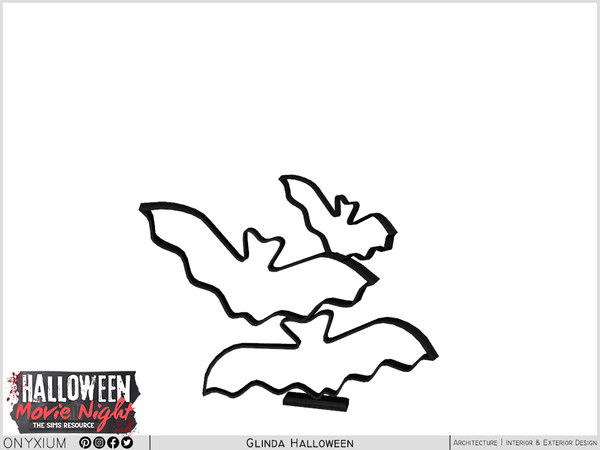 Sims 4 — [Onyxium] Glinda Bats Decor by Onyxium — Onyxium@TSR Design Workshop Halloween Collection - Belong To The 2024