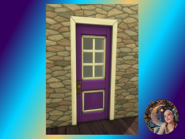Sims 4 — Exterior Door with Multipane Window by ChantieDoesit — I'm in the process of adding purple door swatches. Here