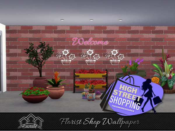 Sims 4 — Florist Shop Wallpaper S1 by Emerald — These decorating wallpapers can enhancing any spaces.