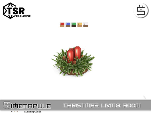 Sims 4 — Christmas Living Room - Centerpiece with candles by Simenapule — Christmas Living Room Christmas Living Room