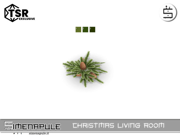 Sims 4 — Christmas Living Room - Wood Trees Deco 02 by Simenapule — Christmas Living Room - Deco