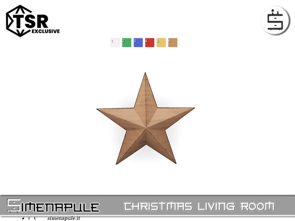 Sims 4 — Christmas Living Room - Star Deco by Simenapule — Christmas Living Room - Deco