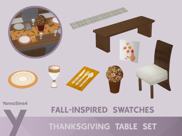 Sims 4 — YannaSims4 Thanksgiving Table Set Plant by YannaSims4CC — HI! We don't have Thanksgiving in my corner of the