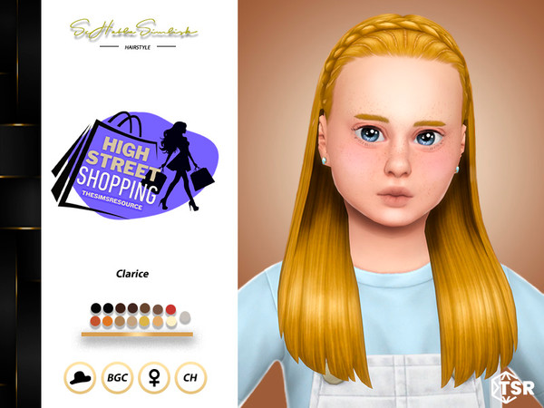 Sims 4 — High Street Shopping - Clarice Hairstyle by sehablasimlish — Hope you like it and enjoy it. Maxis Match