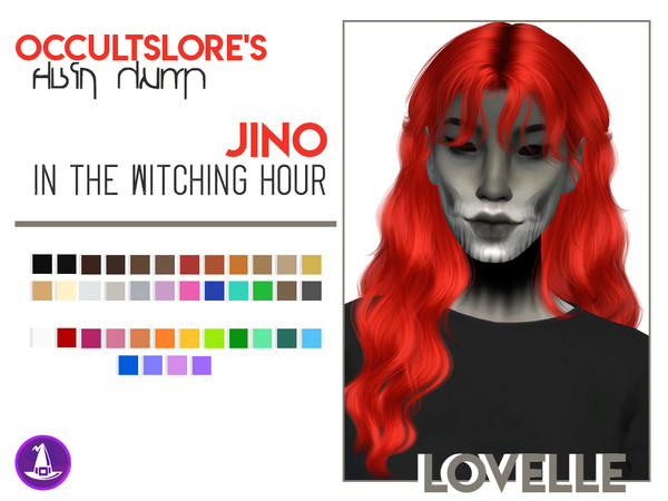 Sims 4 — Lovelle - JINO Recolor by rachirdsims — Recolored in The Witching Hour palette. 24 shades similar to EA's base