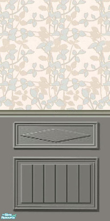 Sims 2 — Panel wall 7 by annefranzen — Grey panel with flower wall paper.