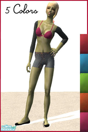 Sims 2 — At sea  by jamezy — this is a set of 5 Denim jeans and colored Bakini tops with a jacket