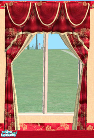 Sims 2 — Jenni's Oriental Bedroom Set Curtains by jennikj — Curtains for Oriental Bedroom