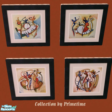 Sims 2 — Primetime's Blues Club Prints by Primetime024 — This print features 4 exciting musical prints done by the great