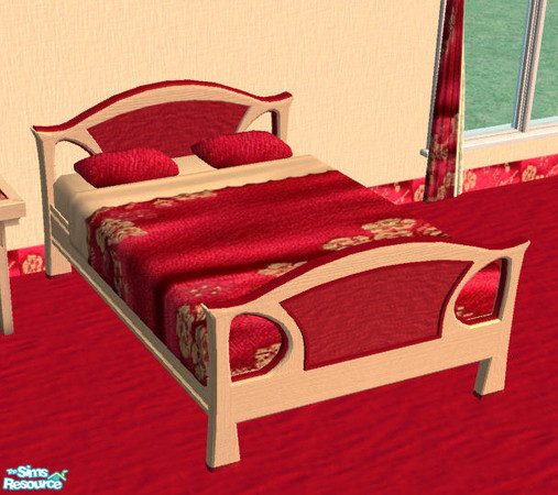 Sims 2 — Jenni's Oriental Bedroom Set Bed by jennikj — Bed for Oriental Bedroom