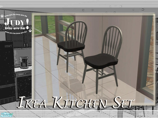 Sims 2 — Judy IKEA Kitchen - Chair Black by judyhugsnoopy — Recolor Maxis cheap furnitures, black color and modern design