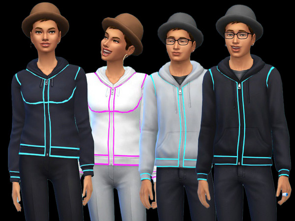 Sims 4 — Neon Hoodies by mousomashakel — Neon Hoodies For Better Party look, CyberPunk Fans will love it.. Male &