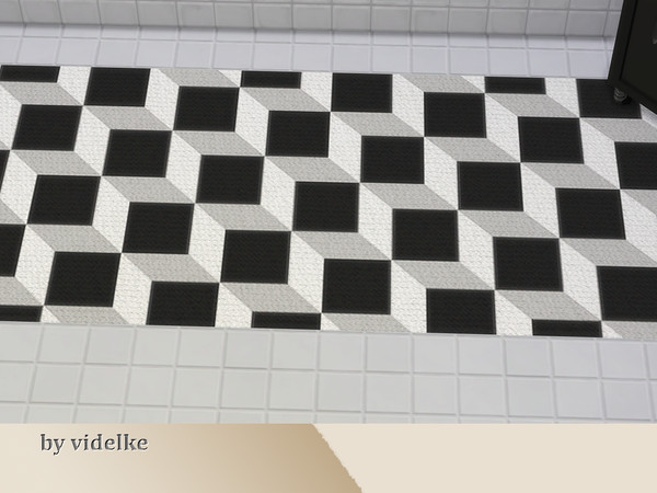 Sims 4 — Twisted Rug by videlke2 — A slightly industrial and surreal styled bathroom with metalalic parts and darker