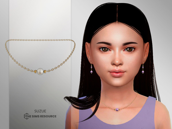 Sims 4 — Tessa Necklace Child by Suzue — New Mesh (Suzue)