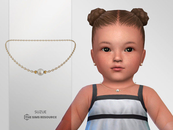 Sims 4 — Tessa Necklace Infant by Suzue — New Mesh (Suzue)