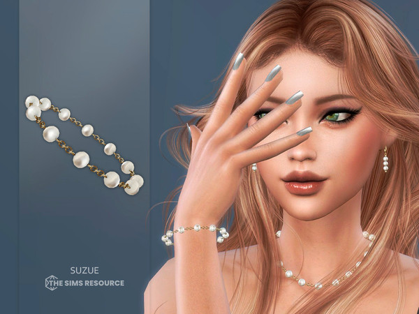 Sims 4 — Pearl Bracelet by Suzue — New Mesh (Suzue)